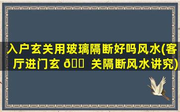 入户玄关用玻璃隔断好吗风水(客厅进门玄 🐠 关隔断风水讲究)